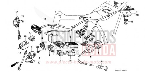WIRE HARNESS/ IGNITION COIL/C.D.I. UNIT XR250RS de 1995